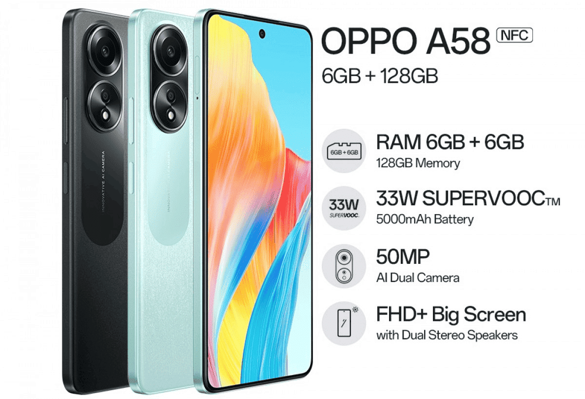 Oppo A58 4G - best cheap smartphones