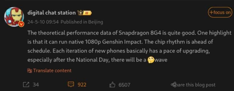Snapdragon 8 Gen 4 leak hints at impressive gaming performance in graphically demanding game